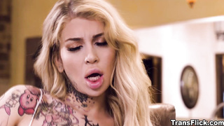 Lulu takes Gracie's cock with her mouth and pussy