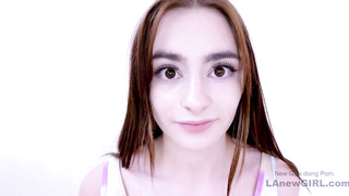 Sweet babe rides strapon reverse cowgirl in studio