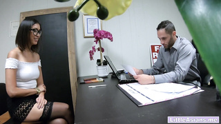 Hot small tits Asian teen got new job