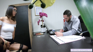 Hot small tits Asian teen got new job