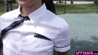 Teens creating adult content on big cock