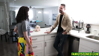 Stepdaughter starts blowing her stepdad