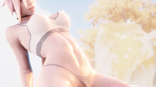 Hot game character babes riding big cocks in Megaera animated porn bundle 2