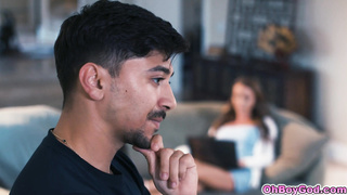 Stepmom enjoying two cocks at the same time