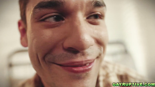 Jimmy exposed his tight ass to Andrew's big cock