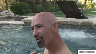 Ladyboy cheerleader Eva Lin anal fucks