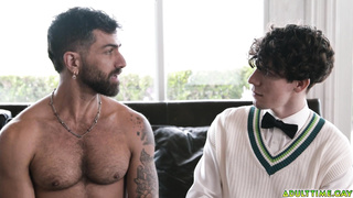 Adam Ramzi and Cristiano gets comfortable on the couch