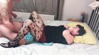 Real sexy milf in fishnets fucked hard