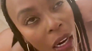 Ebony MILF Escort Sucks White British Cock