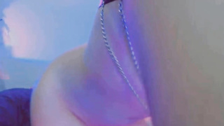 Petite Blue Haired E-girl with Cute ears and Butt Plug