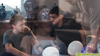 Pristine leads Apollo and Max to a cheeky threesome