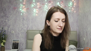 Brunette amateur babe teasing viewers on webcam