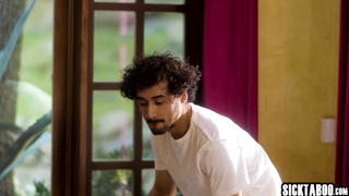 Horny MILF stepmom sucking big hard cock