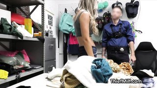 Lovely milf chooses guards dick instead of jail