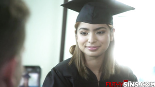 Hazel gets Tony's cock as her graduation gift