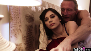 Cute teen stepdaughter role plays wife