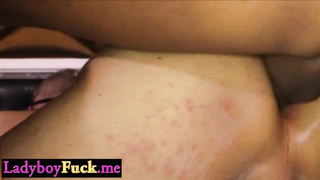 Drinking and rough ass fucking by tranny