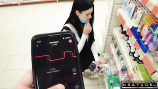 LUSH PLAYING IN PUBLIC BLOWJOB CUMSWALLOW