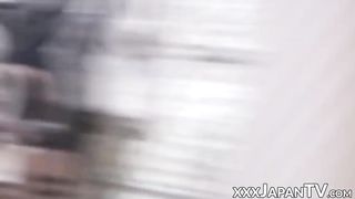 Unassuming Asian ladies in uniform fumbled in public