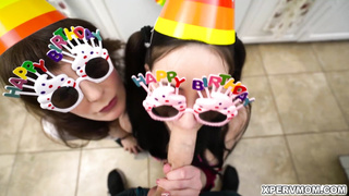 Melody Mynx and Tifa Quinn Blowjob Birthday Party