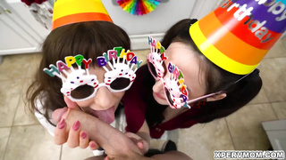 Melody Mynx and Tifa Quinn Blowjob Birthday Party