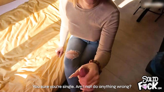 Naughty Blonde Welcomes new Neighbor with her Pussy