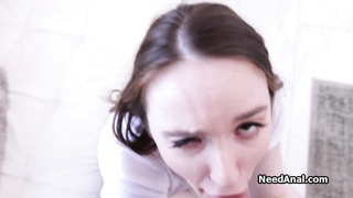 Deep anal rimming and fucking of a beautiful brunette