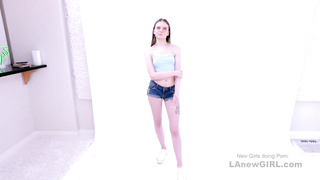 Cute girl takes big cock in her tight teen pussy