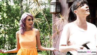 Lesbian carpenter fingering busty wife