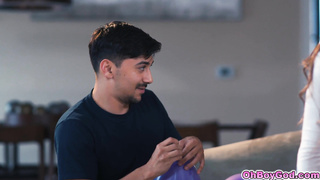 Stepmom getting turned on by her stepson and his friend