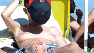 Natural tits nudist teen relaxing and showing tight ass