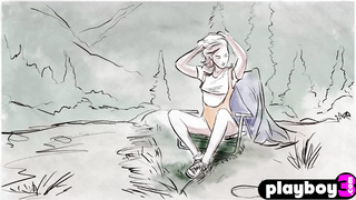 Sexy big ass blonde shows natural body