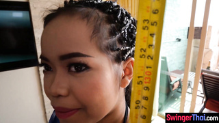 Super tiny Thai teen shows guy around