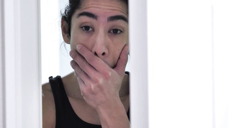 Two Asian lesbians sucking big hard dick