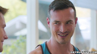 Two honry guys Trevor and Derek masturbating together