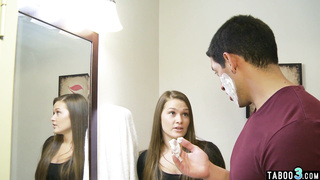 Hot MILF mom teaching teen stepdaughter