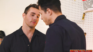 Garage sex scene with Carter Woods and Jayden Marcos