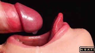 CLOSE UP Tongue and Lips BLOWJOB BEST