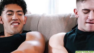 Two horny friends tries prostate stimulation