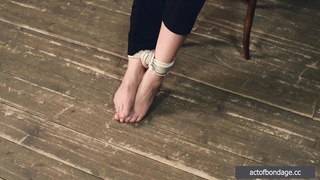 Elegant Leah tied up within ropes