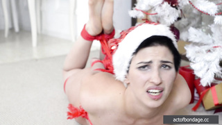 Claudia is tigtly bound as a New year gift