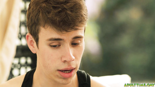 Two loving boyfriends inviting a third man