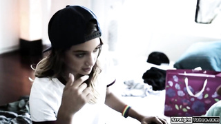 Stepbrother fucks his lesbian stepsister