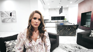 Athena sucks Allen off until he blows a huge load