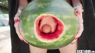 Wet teen Aften Opal sucked two big cocks