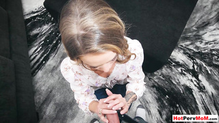 MILF stepmom keeping her stepson at home