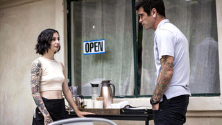 Waitress anal fucked by clients twin