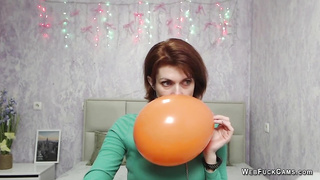 Clothed redhead Milf chatting in webcam show