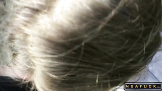 Russian Slut make Blowjob Outdoor after University