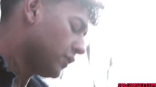 Upton drops down to suck off Kenzo's hard log